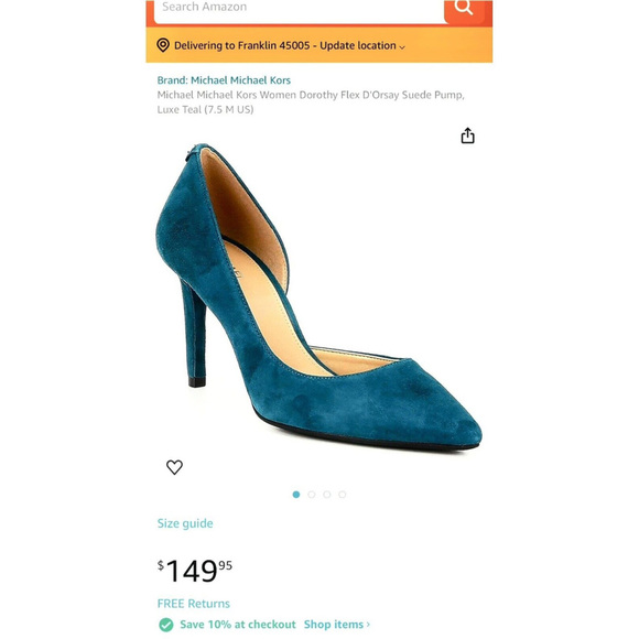 MICHAEL Michael Kors DOROTHY FLEX D'ORSAY Pumps LUXE TEAL Suede 9M 9 - Picture 8 of 8